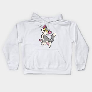 Suspicious Gray Cat Kids Hoodie